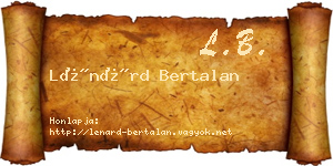 Lénárd Bertalan névjegykártya