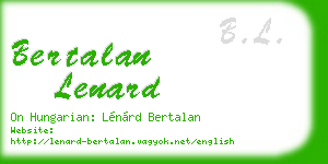 bertalan lenard business card